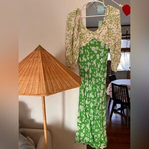 Target and RIXO Floral Green and White dress